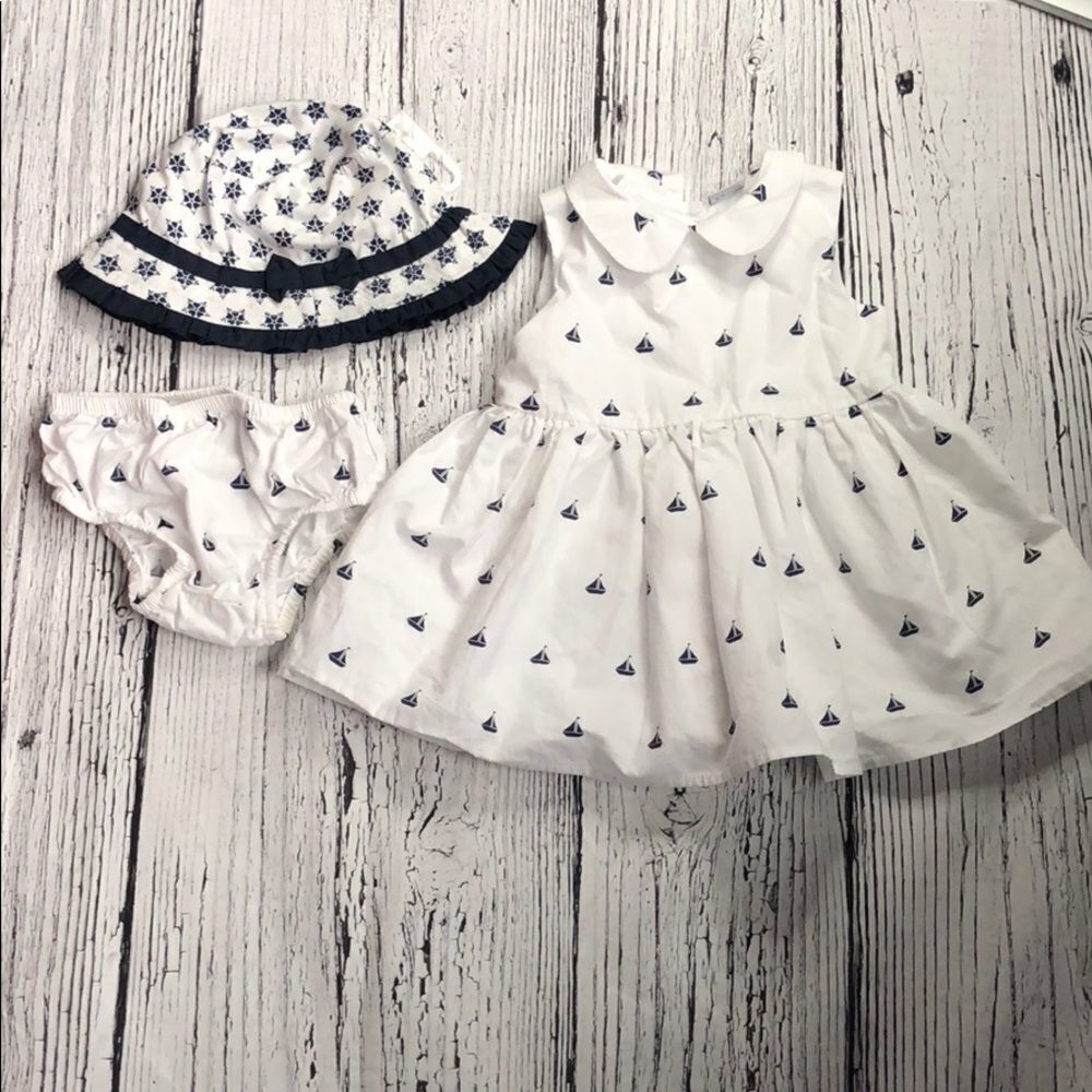 BluKids sailboat dress set - 3 pcs - 6-9 m